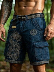 Short décontracté rétro Viking Art Print pour hommes