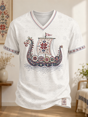 T-shirt à col en V Danish Vikings Homme