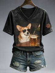 T-shirt Lovely Corgi Femme