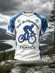 T-shirt décontracté pour homme, motif 3D de cyclisme sur le Tour de France