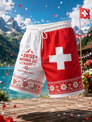 Shorts décontractés à imprimé pour la célébration de la Journée nationale des hommes