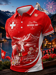 T-shirt polo à manches courtes, graphique, pour la célébration de la Journée nationale des hommes