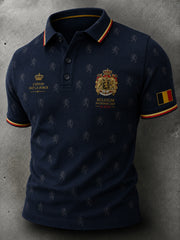 Polo manches courtes à imprimé lion pour la Journée nationale des hommes