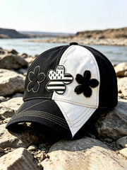 Chapeau décontracté à imprimé patchwork mignon, style breton français