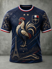 Chemise à manches courtes pour hommes, commémoration patriotique française