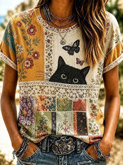 Haut élégant en coton et lin pour femme