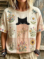 Haut élégant en coton et lin pour femme