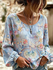 Haut élégant en coton et lin pour femme