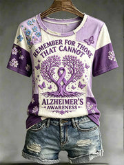 T-shirt imprimé à la mode pour femmes Alzheimer