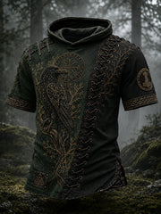 Vintage Viking d'inspiration nordique Folk Art Print Casual Hoodie