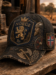 Chapeau imprimé d’art patriotique à thème viking norvégien, unisexe