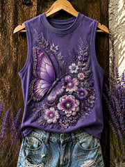 Haut gilet à imprimé floral violet pour femme