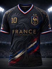 T-shirt à col en V pour la commémoration patriotique française, modèle homme