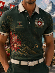 T-shirt polo à manches courtes, graphique, pour la célébration de la Journée nationale des hommes