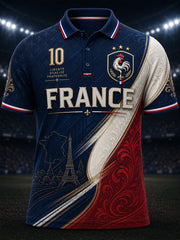 Chemise française patriotique pour hommes, à manches courtes, commémorative