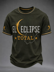 T-shirt décontracté imprimé «Éclipse totale du Soleil en 2026 pour hommes»