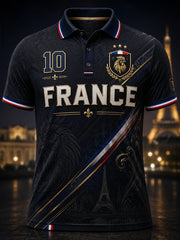 Chemise française patriotique pour hommes, à manches courtes, commémorative