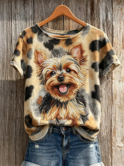 T-shirt à manches courtes pour femme Yorkshire Terrier & Dog Coat Pattern