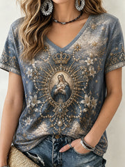 T-shirt à imprimé Assomption de Marie Femme