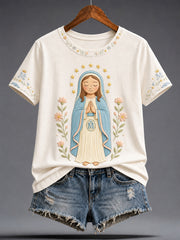 T-shirt à imprimé artistique Assomption of Mary Faith pour femme