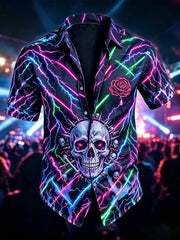 Chemise Vintage Punk Rock Band Print Homme
