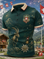 T-shirt polo à manches courtes, graphique, pour la célébration de la Journée nationale des hommes