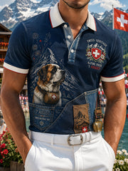 Polo graphique à manches courtes Célébration de la fête nationale pour hommes