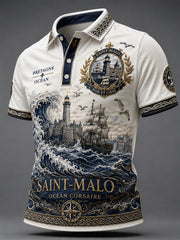 Chemise à manches courtes pour homme, motifs villes françaises