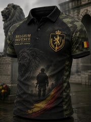 Polo à manches courtes pour homme avec imprimé commémoratif vintage rendant hommage aux anciens combattants