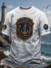 T-shirt manches courtes bleu marine pour homme