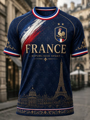 T-shirt à manches courtes pour hommes, commémoration patriotique française