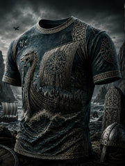 T-shirt pour homme à imprimé viking