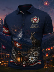 T-shirt polo à manches courtes, graphique, pour la célébration de la Journée nationale des hommes