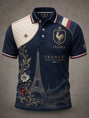 Chemise à manches courtes pour hommes, commémoration patriotique française