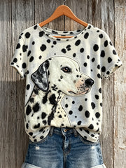 T-shirt à manches courtes Dalmatien Dog & Dog Coat pour femme