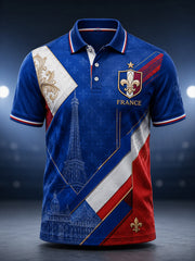 Chemise à manches courtes pour hommes, commémoration patriotique française