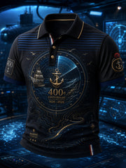 Chemise à manches courtes bleu marine pour homme