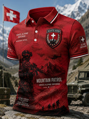 Polo Homme À Manches Courtes Avec Imprimé Militaire Vintage