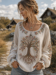 Chemise Viking en coton et lin Femme