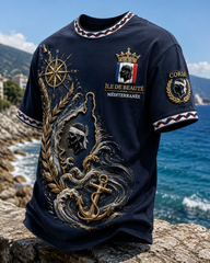 T-shirt à manches courtes pour hommes aux couleurs du drapeau de la Corse