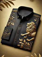 Chemise décontractée pour homme, style rétro, imprimé artistique
