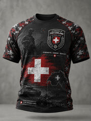 Polo à manches courtes pour homme avec imprimé camouflage de style militaire
