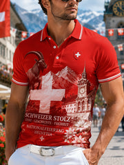 T-shirt polo à manches courtes, graphique, pour la célébration de la Journée nationale des hommes