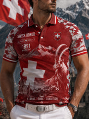 T-shirt polo à manches courtes, graphique, pour la célébration de la Journée nationale des hommes