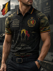 T-shirt raglan à manches courtes pour homme, avec imprimé camouflage de style militaire