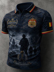 Polo à manches courtes pour homme avec imprimé camouflage de style militaire