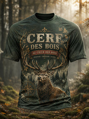 T-shirt à manches courtes pour la saison de chasse française, modèle homme
