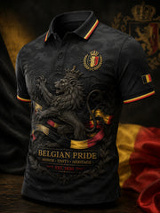 Polo à manches courtes pour homme avec imprimé patriotique commémoratif