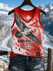Gilet décontracté pour femme à imprimé artistique suisse rétro animalier