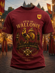 T-shirt homme à manches courtes au motif inspiré du festival folklorique wallon
